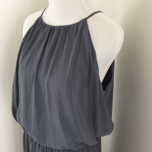 H&M • Gray Open Back Halter Maxi Dress, sz 4 - Picture 4 of 10